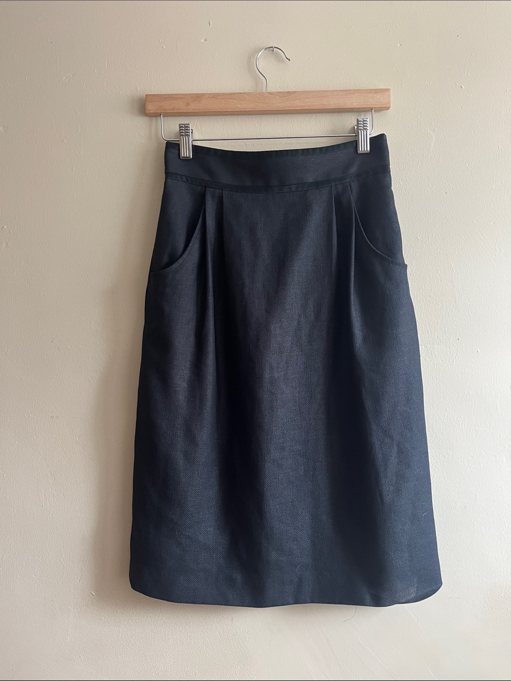 ANTONIO MELANI Black Midi A-Line Skirt